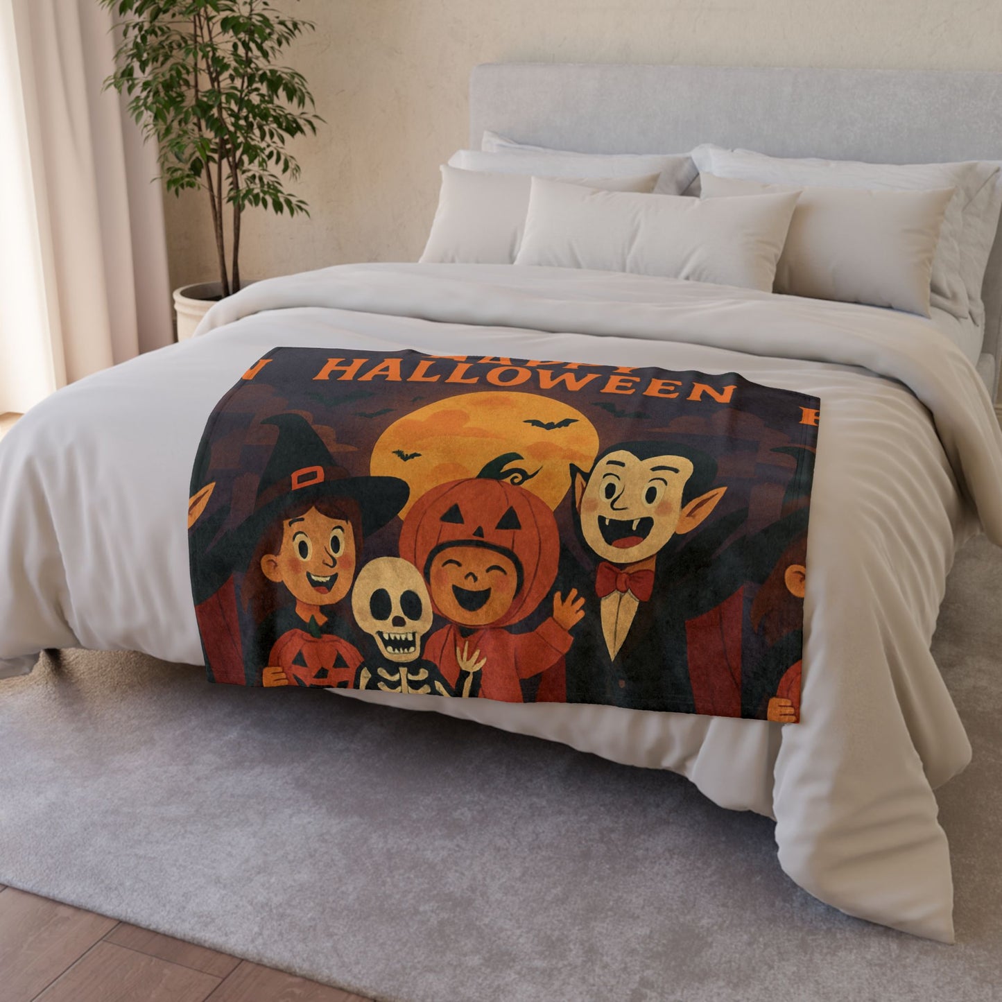 Halloween-Themed Polyester Blanket