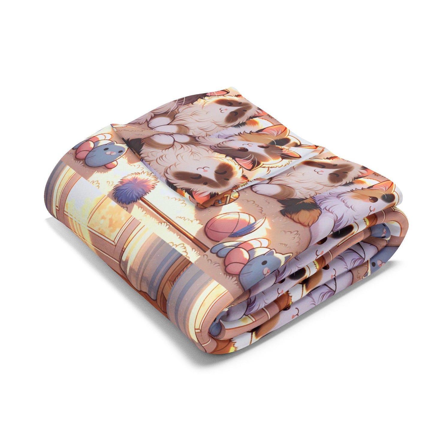Cute Patterned Cat Fleece Blanket