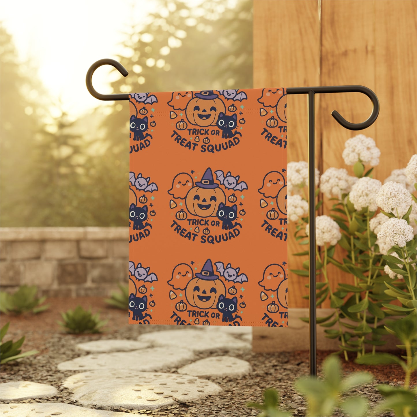 Cute Trick or Treat Squad Garden Banner