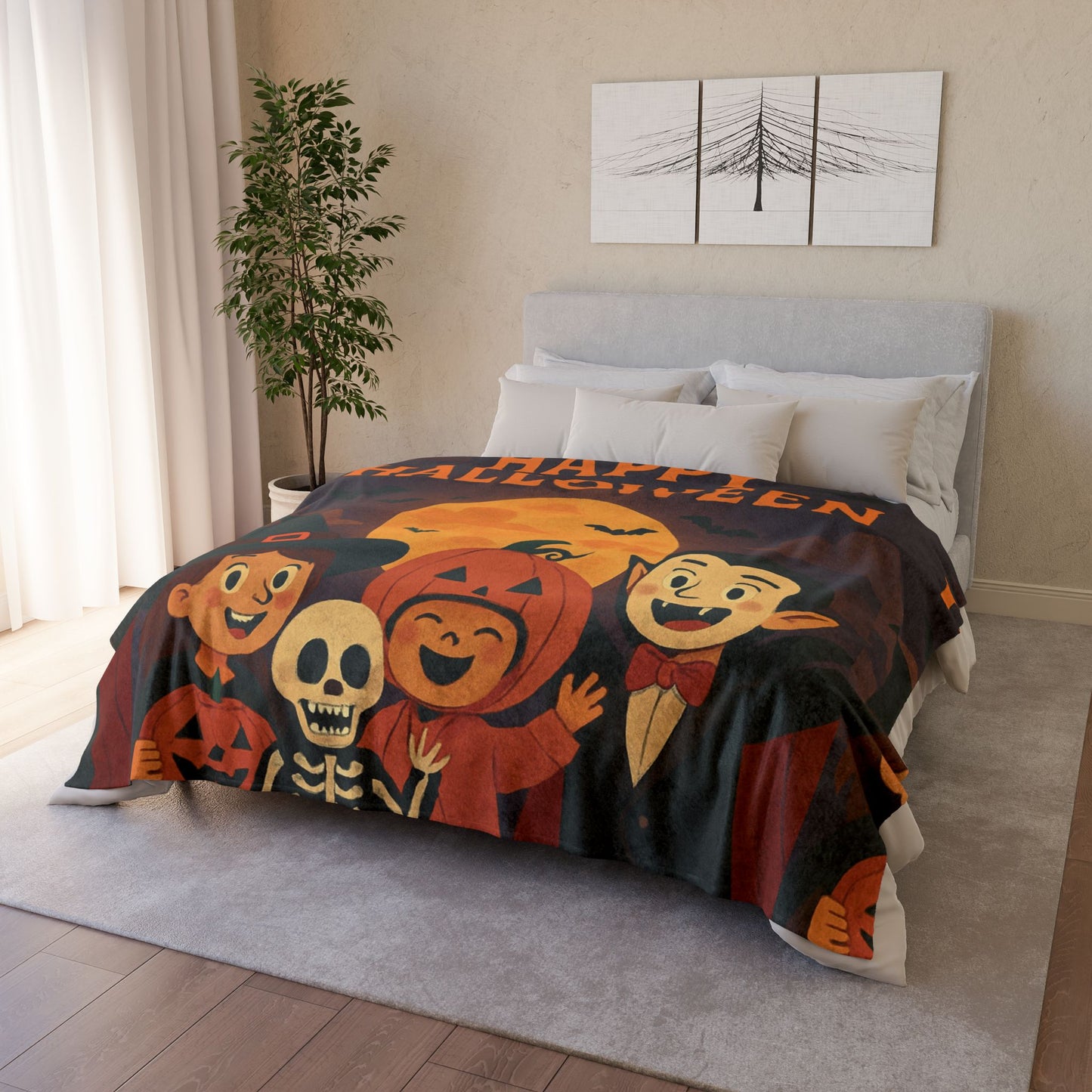 Halloween-Themed Polyester Blanket