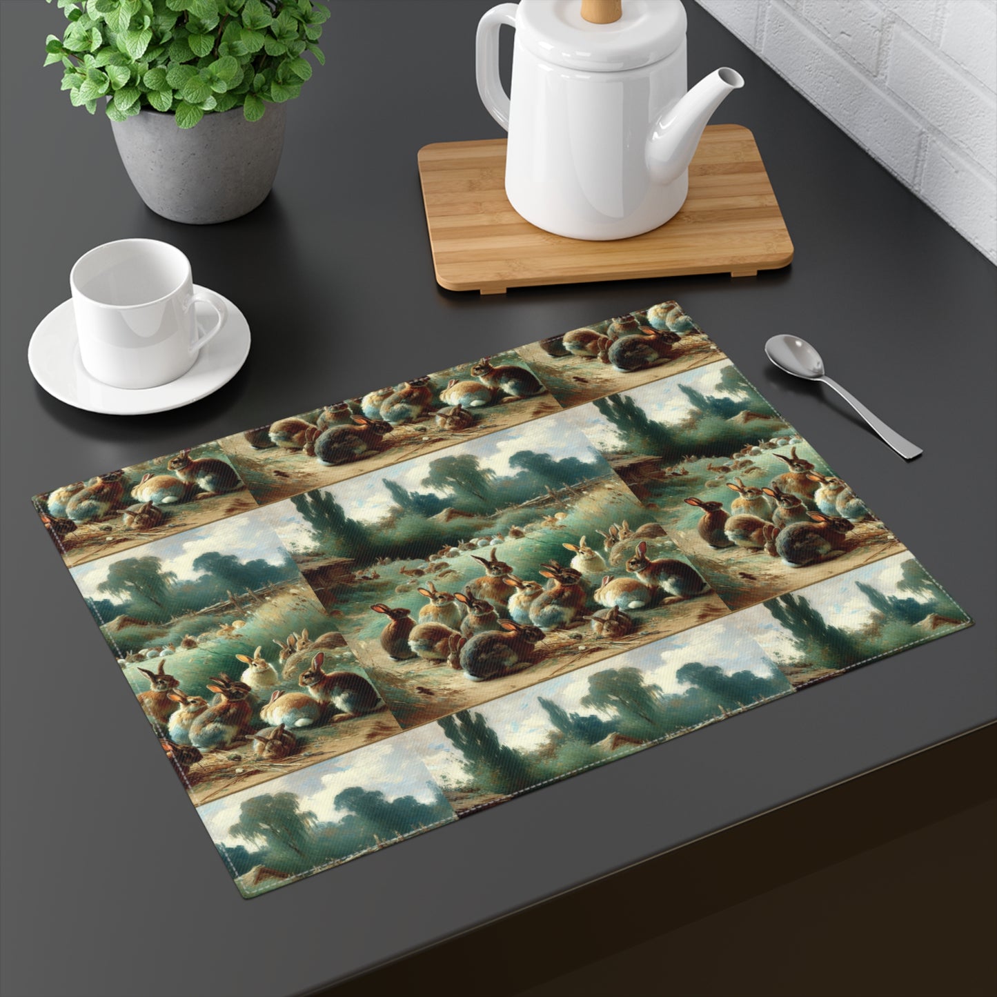 Bunny Placemat - Rustic Farmhouse Design for Dining Table Decor