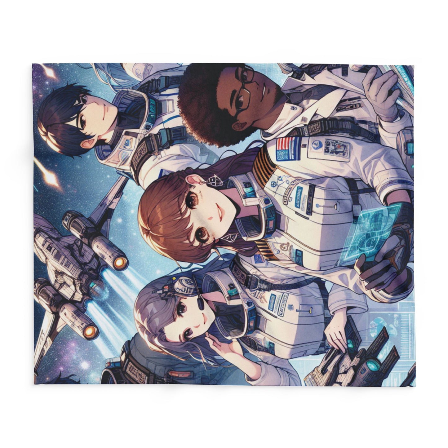 Anime Astronaut Themed Fleece Blanket