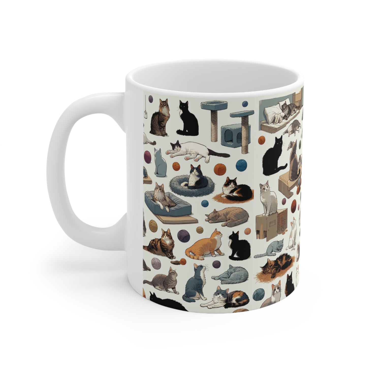 Cozy Patterned Cat Mug