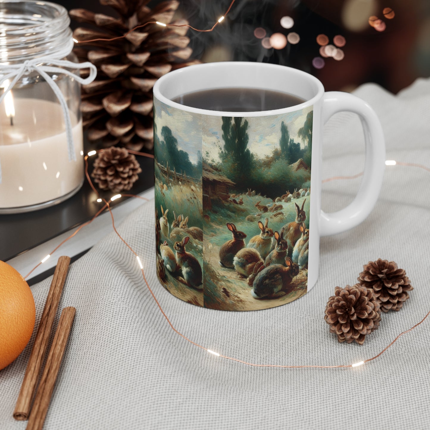 Rustic Bunny Coffee Cup