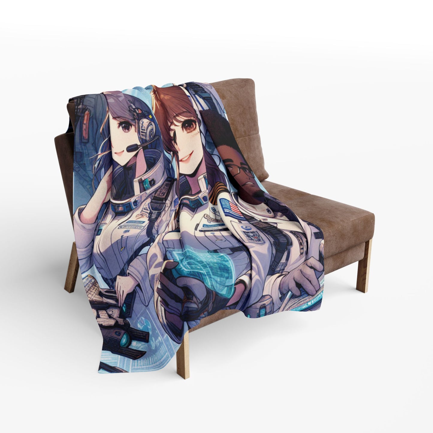 Anime Astronaut Themed Fleece Blanket