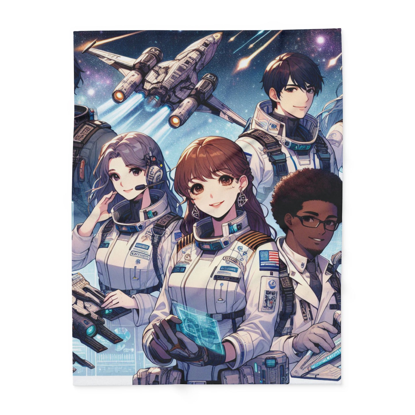 Anime Astronaut Themed Fleece Blanket
