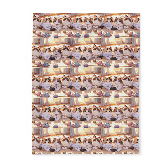 Cute Patterned Cat Fleece Blanket