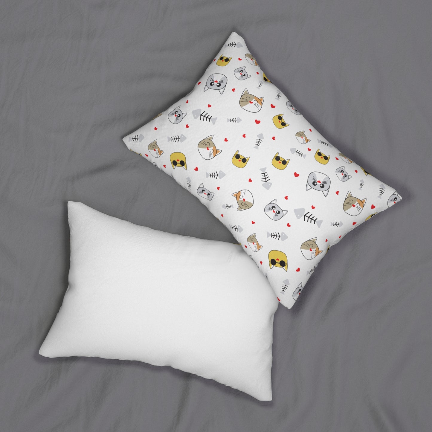 Playful Cat Themed Lumbar Pillow