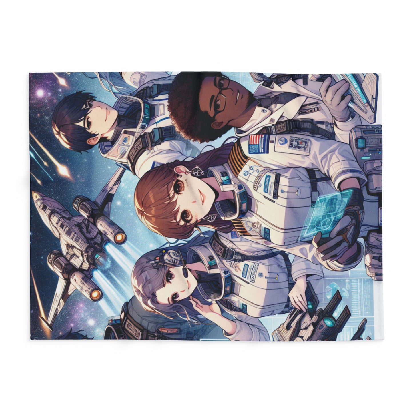 Anime Astronaut Themed Fleece Blanket