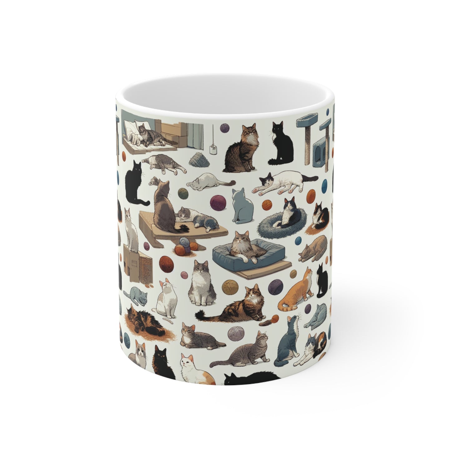 Cozy Patterned Cat Mug