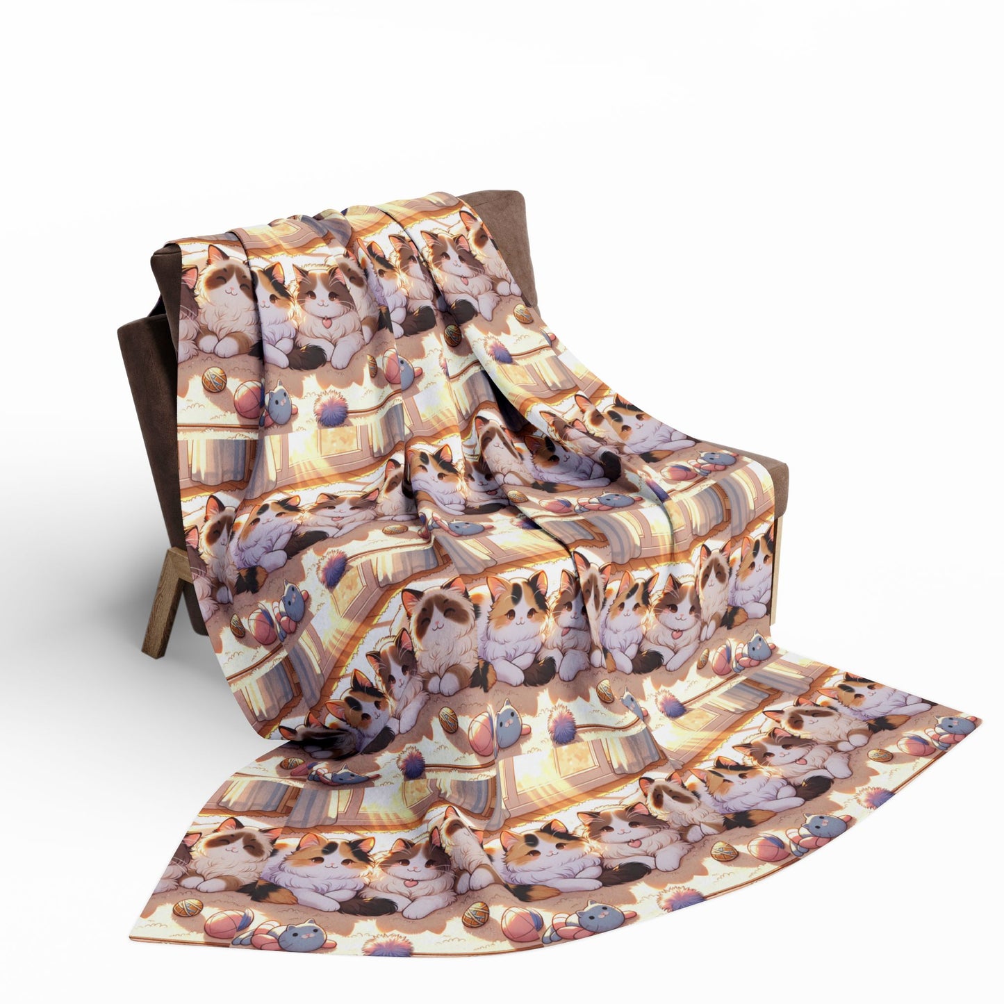 Cute Patterned Cat Fleece Blanket