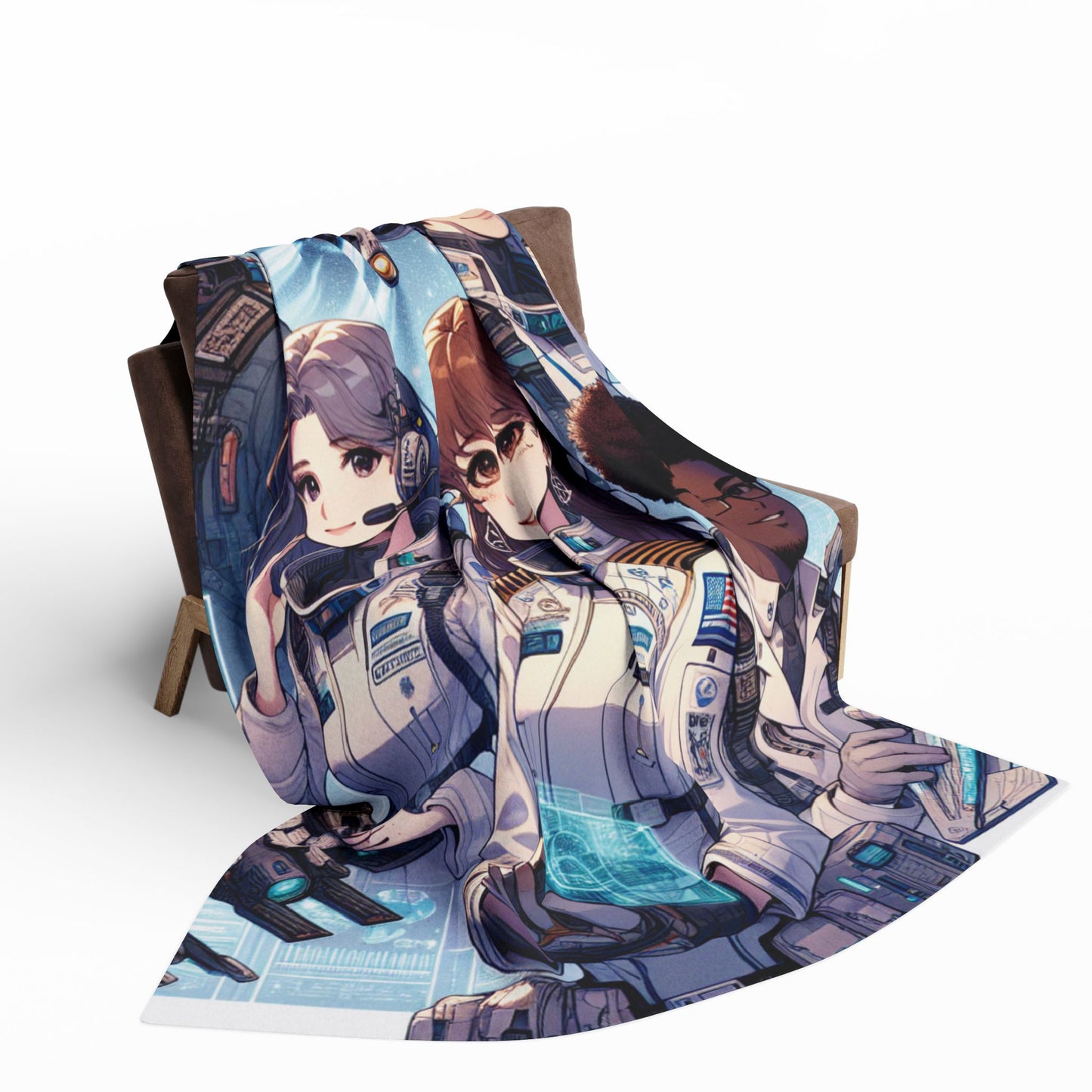 Anime Astronaut Themed Fleece Blanket