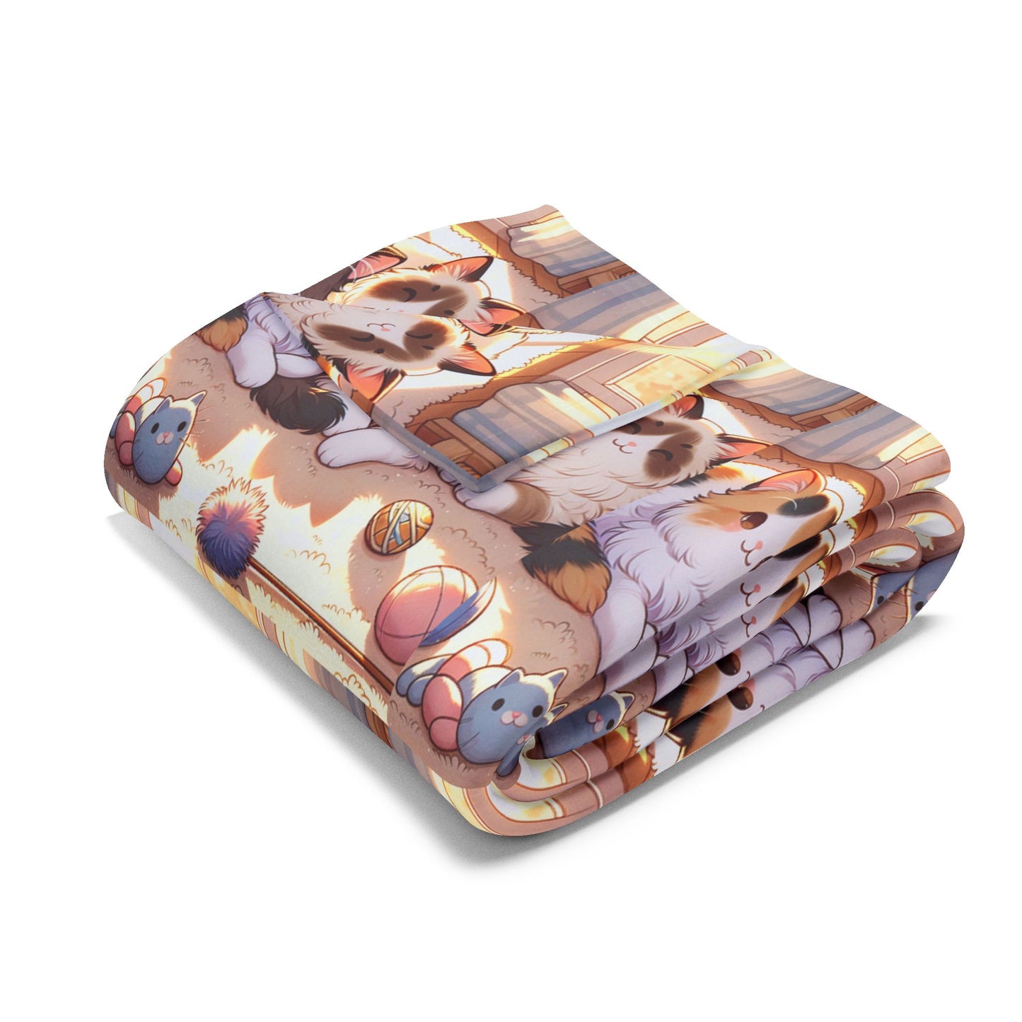 Cute Patterned Cat Fleece Blanket
