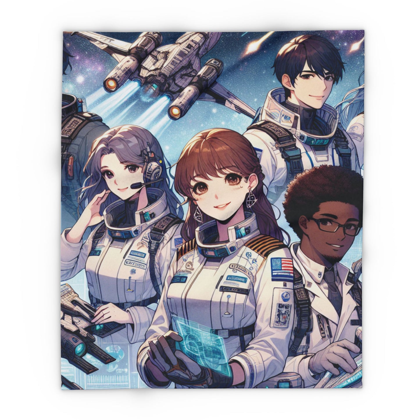 Anime Astronaut Themed Fleece Blanket