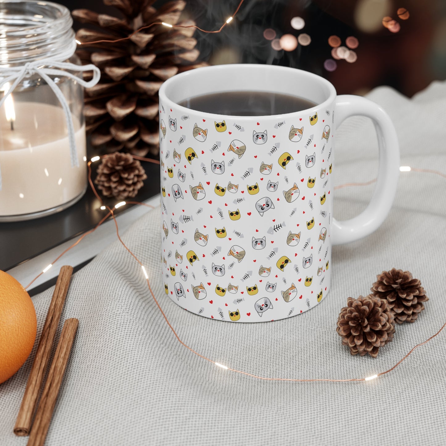 Cute Cat Patterned Mug