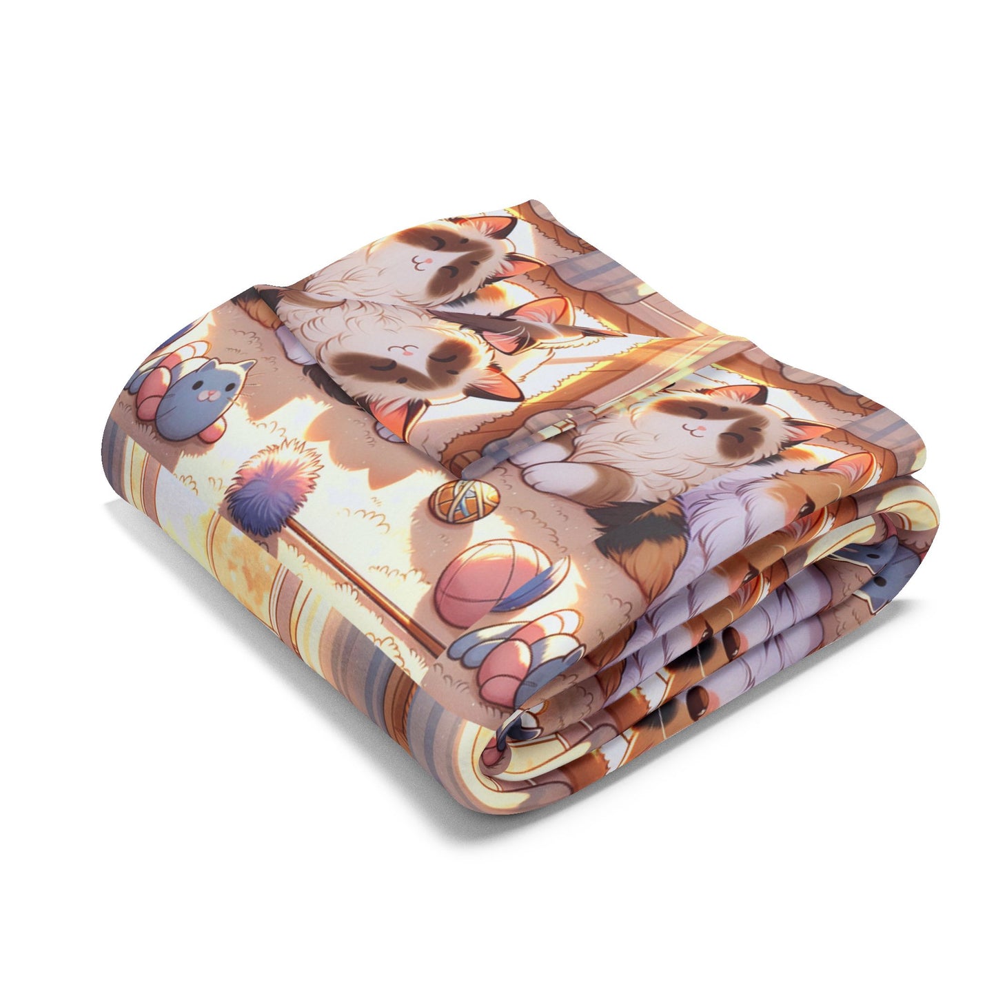 Cute Patterned Cat Fleece Blanket