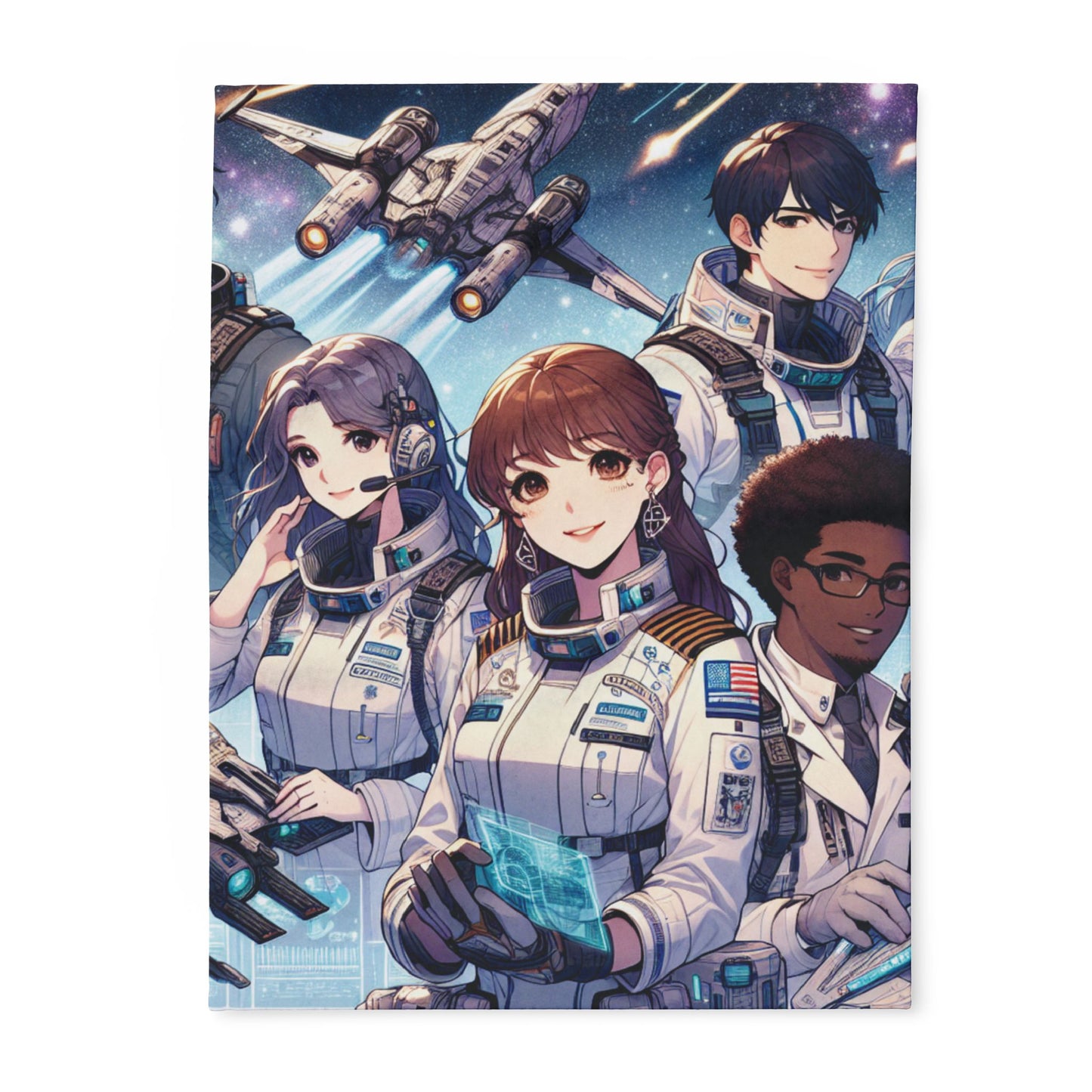 Anime Astronaut Themed Fleece Blanket