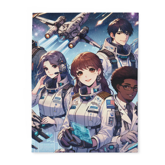 Anime Astronaut Themed Fleece Blanket
