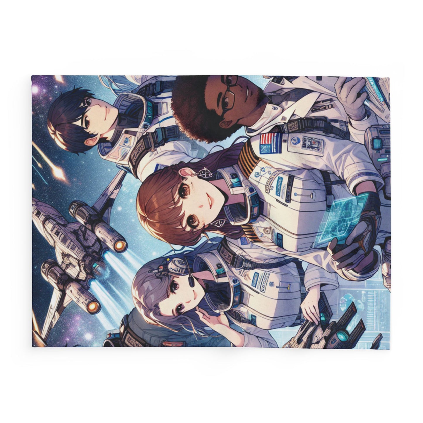 Anime Astronaut Themed Fleece Blanket