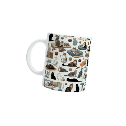 Stylish Cat Patterned Mug